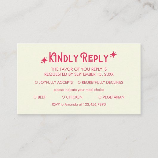 Casual Modern Niets Fancy Gewoon Liefde Trouwen RS Informatiekaartje (Voorkant)