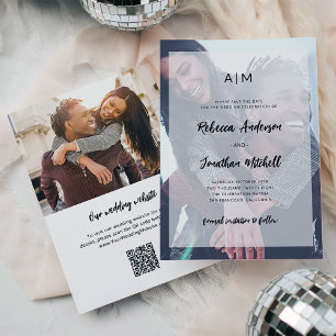 Casual modern script   Foto-overlay en QR-code Save The Date