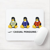 Casual pinguins Mousepad Muismat (Met muis)