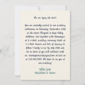 Casual Retro Quirky Handschrift Groen Blauw Bruilo Kaart (Voorkant)