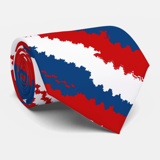 Casual-rood-wit gestreept stropdas (Opgerold)