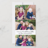 Casual script 4 Kerstfeestdag met foto's Feestdagenkaart (Voorkant)