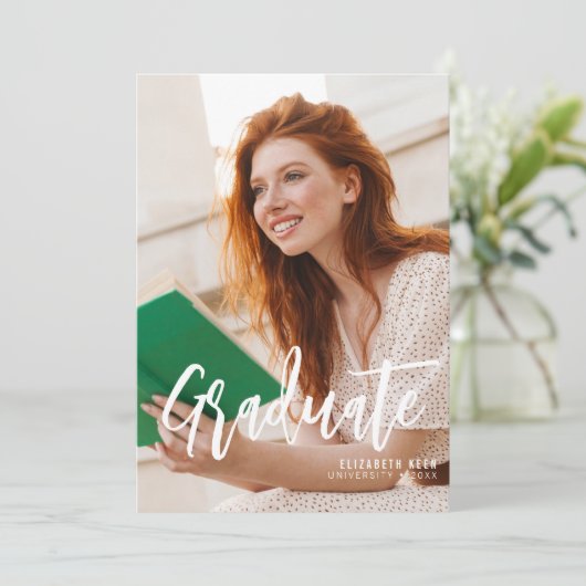 Casual Script | Deux Faire-part d'obtention d'un d (Debout devant)