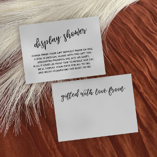 Casual Script Display Vrijgezellenfeest Geen cadea Informatiekaartje