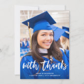 Casual script en Afstuderen foto Bedankkaart (Voorkant)