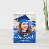 Casual script en Afstuderen foto Bedankkaart (Voorkant)