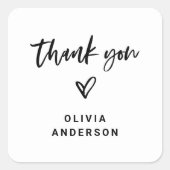 Casual script en hart | Branding bedankt Vierkante Sticker (Voorkant)