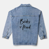 Casual script en hart | Chique bruidsmeisje Denim Jacket (Achterkant)