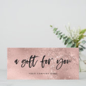 Casual Script Faux Roos Gold Kijk Cadeaucertificaa (Staand voorkant)