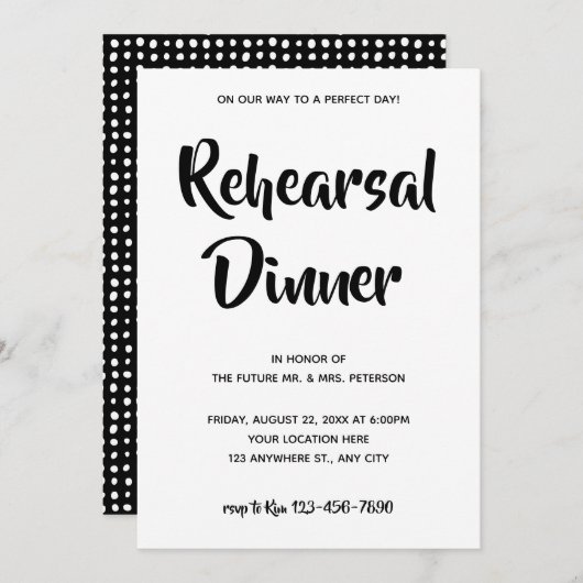 Casual Script| Invitation au dîner de répétition (Devant / Derrière)