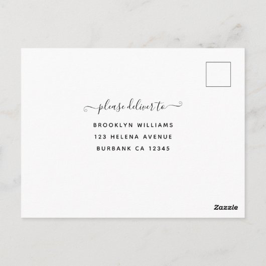 Casual Script Kindly Reply Wedding RSVP Briefkaart (Achterkant)