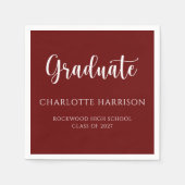 Casual Script Modern Afstuderen Papier Servet (Voorkant)