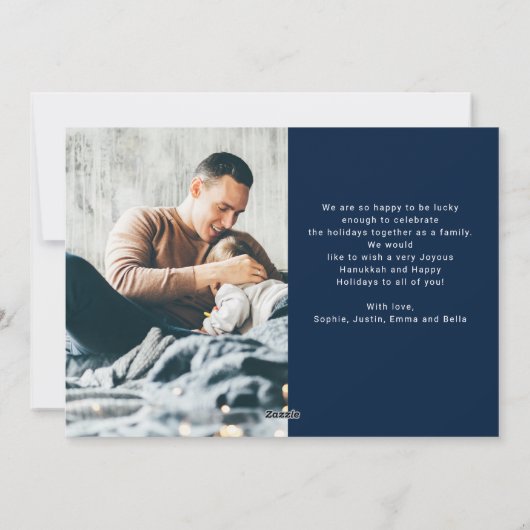 Casual Script Multi Photo Grid | Joyous Hanukkah Feestdagenkaart (Achterkant)