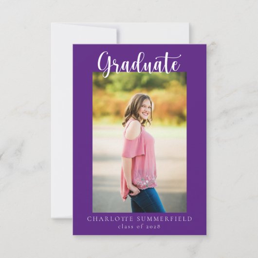 Casual script twee foto | Aankondiging Afstuderen (Voorkant)