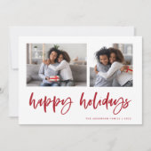 Casual script twee fotoraster | PRETTIGE FEESTDAGE Feestdagenkaart (Voorkant)