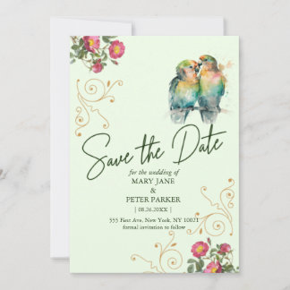 Casual script typography wedding save the date kaart