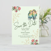 Casual script typography wedding save the date kaart (Staand voorkant)