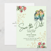 Casual script typography wedding save the date kaart (Voorkant / Achterkant)