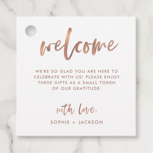 Casual Script | Welkomstcadeau voor bruiloft of ma Bedankjes Labels (Voorkant)