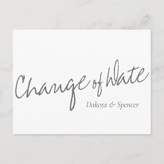 Casual Script | Witte grijze wijziging van de huwe Briefkaart (Voorkant)