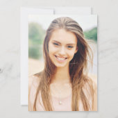 Casual Script Zwart-wit | Partij Afstudeerder Kaart (Achterkant)