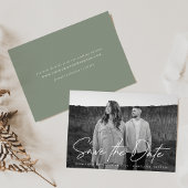 Casual scriptpagina Groene foto Save The Date