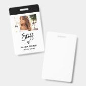 Casual scriptpersoneel | Foto en hand getekend har Badge (Voor- en achterkant)