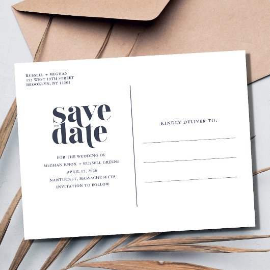 Casual Starfish Beach Bruiloft Save the Date Aankondigingskaart