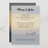 Casual strand bruiloft kaart (Voorkant / Achterkant)