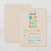 Casual strand mason jar bruiloft RSVP (Voorkant / Achterkant)