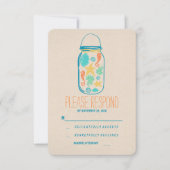Casual strand mason jar bruiloft RSVP Kaartje (Voorkant)