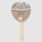 Casual strand thema bruiloft programma fan handwaaier (Achterkant)