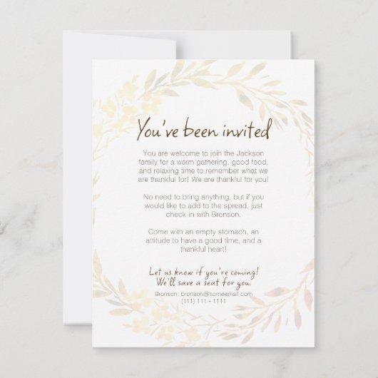 Casual Thanksgiving Invitation - Make it your own (Dos)