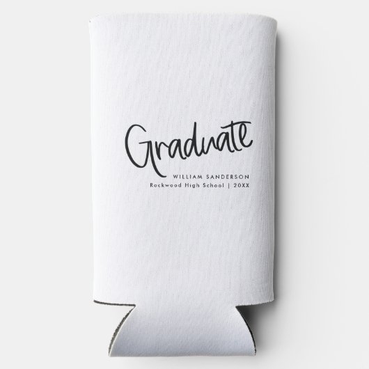 Casual Trendy Script Zwart-wit Afstuderen (Achterkant)