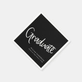 Casual Trendy Script Zwart-wit Afstuderen Servet (Hoek)