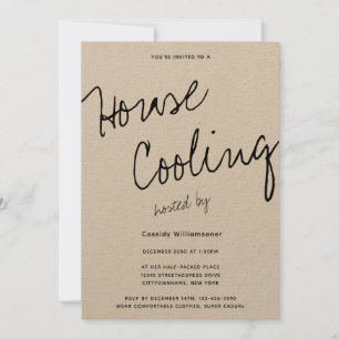 Casual Typografie Huis Koelfeest Uitnodiging