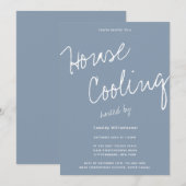 Casual Typografie Huis Koelfeest Uitnodiging (Voorkant / Achterkant)