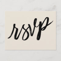 Casual vet handschrift elegante crème RSVP