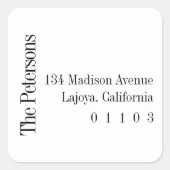 Casual vierkant retour adreslabel vierkante sticker (Voorkant)