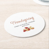 Casual Vriendschap Herfst Foliage Thanksgiving Ronde Kartonnen Onderzetter (Gebogen)