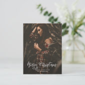 Casual vrolijke kerstscriptfoto briefkaart (Staand voorkant)