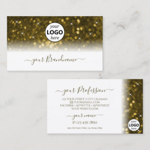 Casual witte gouden sprankelende glittersterren Vo Visitekaartje