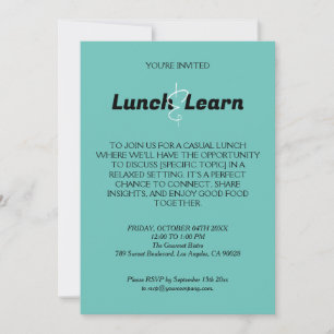 Casual zakelijke lunchuitnodiging save the date