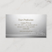 Casual zilveren gebogen decor met Monogram Classy Visitekaartje (Achterkant)