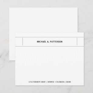 Casual zwarte, persoonlijke adresgrens notitiekaartje