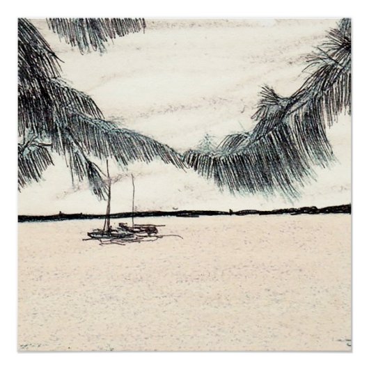 Casuarina Trees, Long Island Bahamas Perfect Poster (Voorkant)