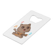 Cat 12 kredietkaart flessenopener (Voorkant Gekanteld)