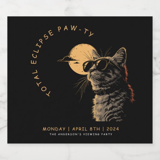 CAT 2024 Totale zonneverduistering kijkfeest Invi Bier Etiket (Enkel label)