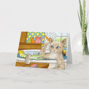 Cat 345 funny Greeting Card Kaart