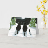 Cat 429 avec souris regardant la carte de voeux de (Fleur jaune)